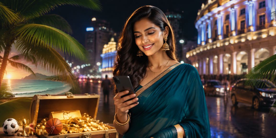 Delhi sports betting scene with traditional attire customer